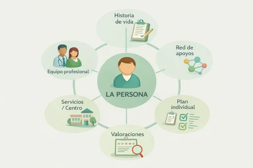 Profesionales coordinando un plan de apoyo centrado en la persona